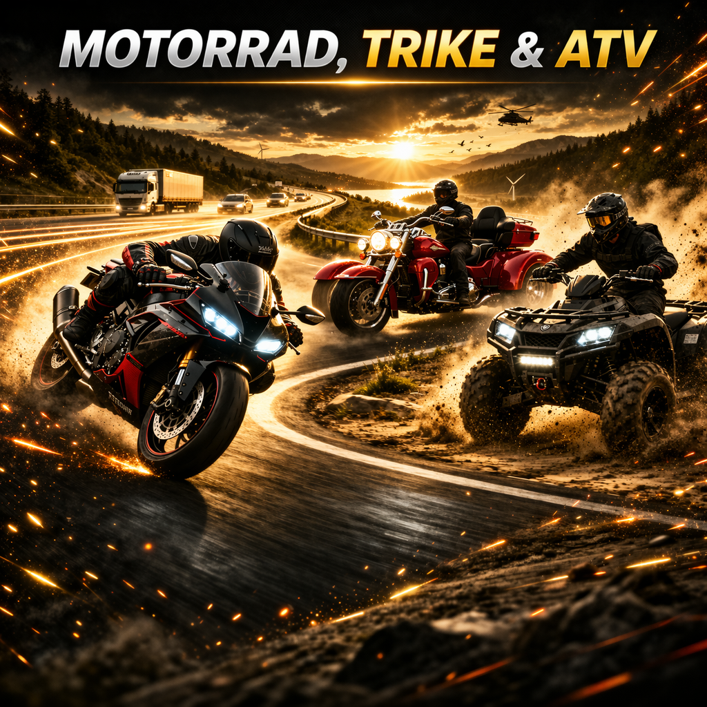 Motorrad am Straßenrand nach einem Sturz